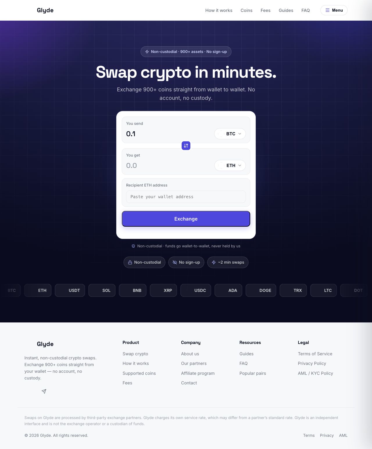 Glyde exchange interface